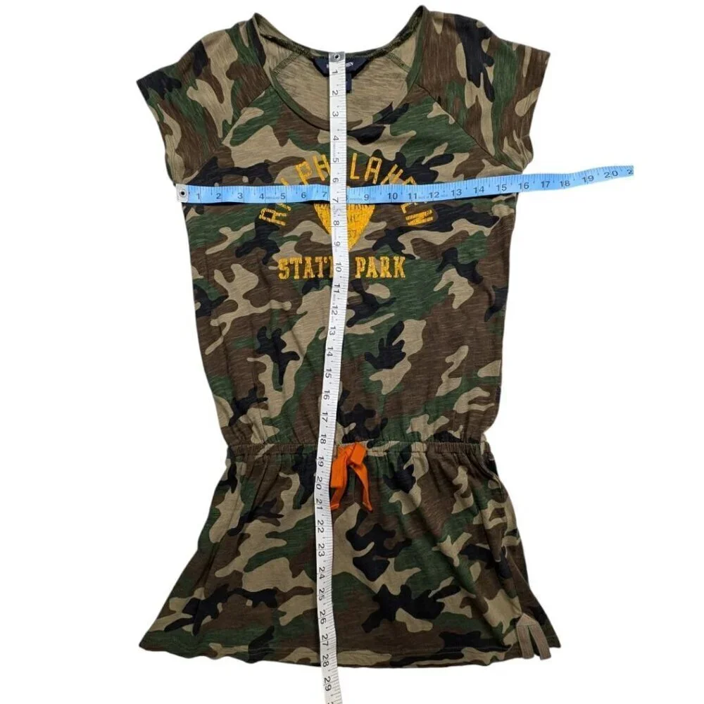 Ralph Lauren‎ Camouflage Dress Graphic Tee State Park Girls Medium (8-10)